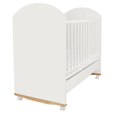 Кроватка детская колесо-качалка Indigo My Sleepy белый 01